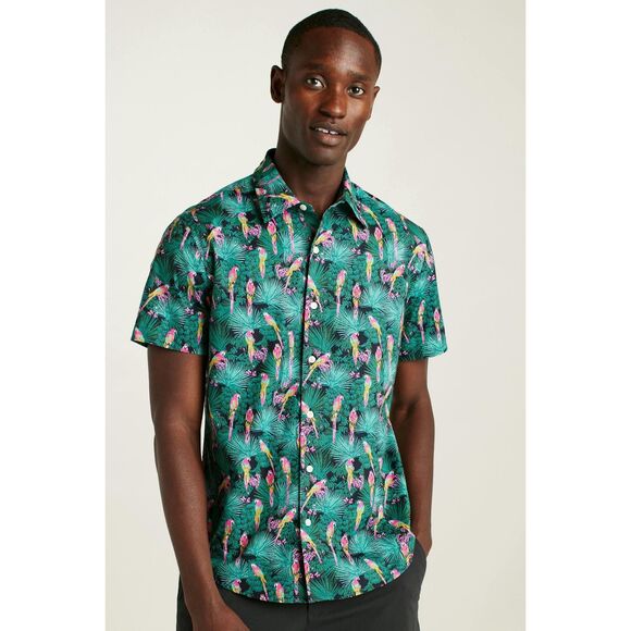 Bonobos Riviera Short Sleeve Men's Shirt Printed Buttondown Slim Fit M 283255